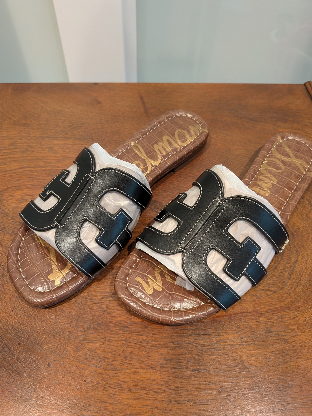Sam Edelman Bri Black Leather Slide